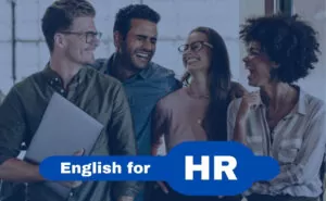 English for HR English for HR – Group of professionals smiling with "English for HR" text overlay.
